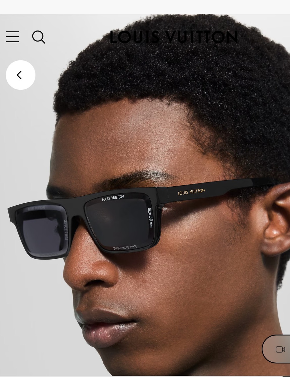 Louis Vuitton Super Vision Square Sunglasses color Black